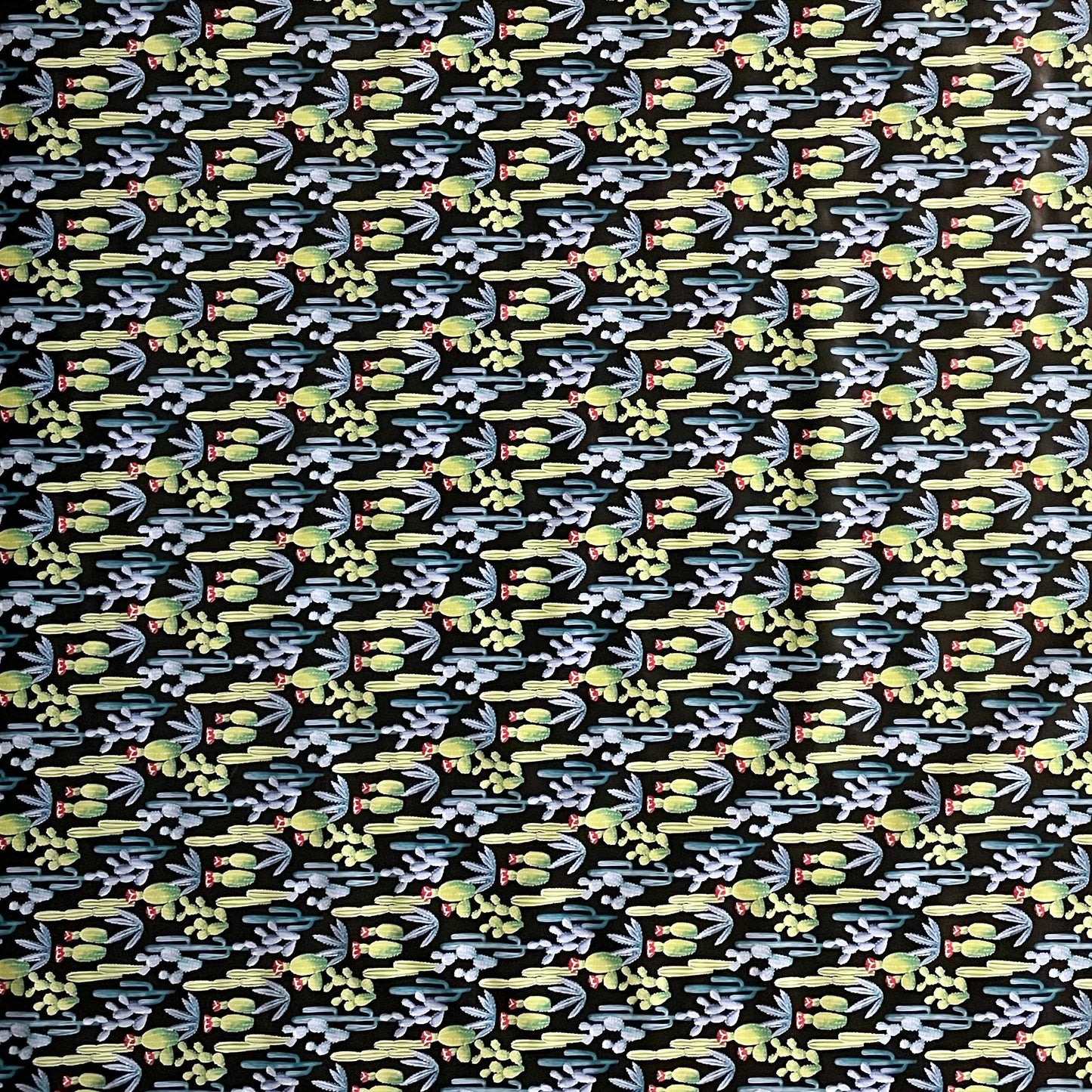 Wachstuch Tischdecke Kakteen schwarz