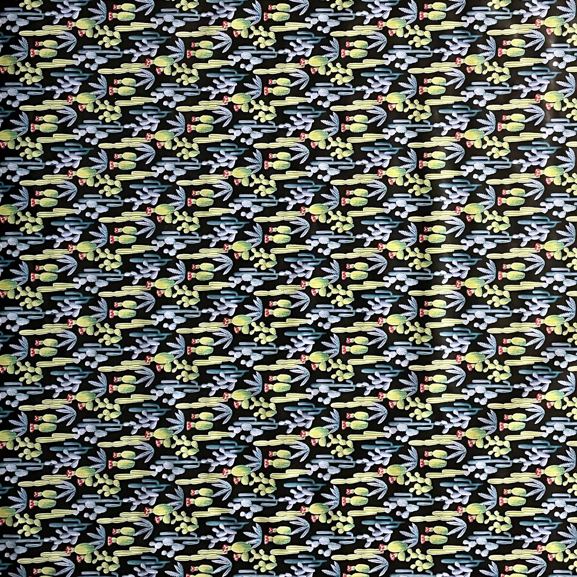 Wachstuch Tischdecke Kakteen schwarz