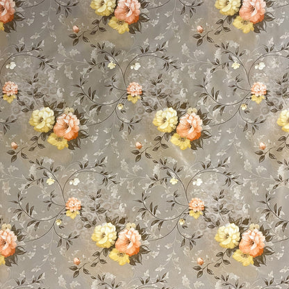 Wachstuch Tischdecke Rosen Blumen grau