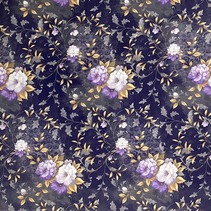 Wachstuch Tischdecke blau Rosen Blumen
