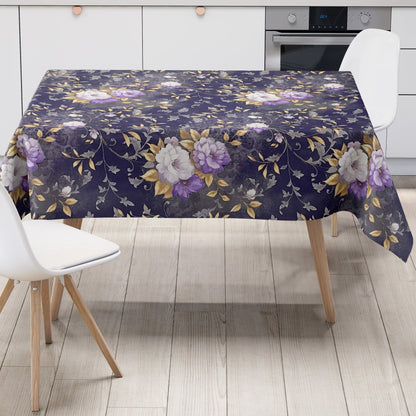 Wachstuch Tischdecke blau Rosen Blumen
