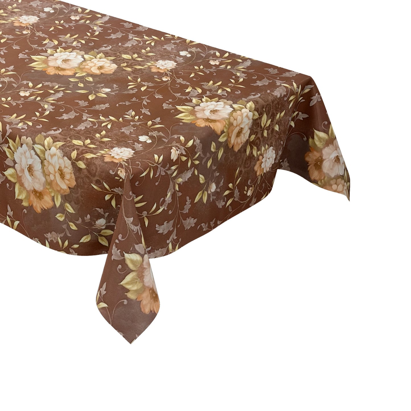 Wachstuchtischdecke braun Rosen PVC Decke