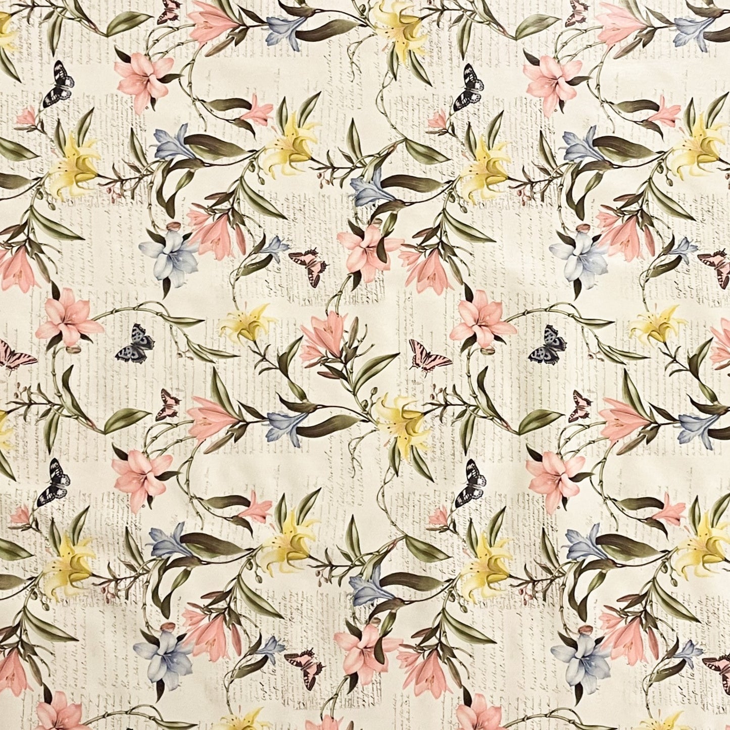 Wachstuch Tischdecke lilien beige