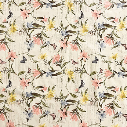 Wachstuch Tischdecke lilien beige