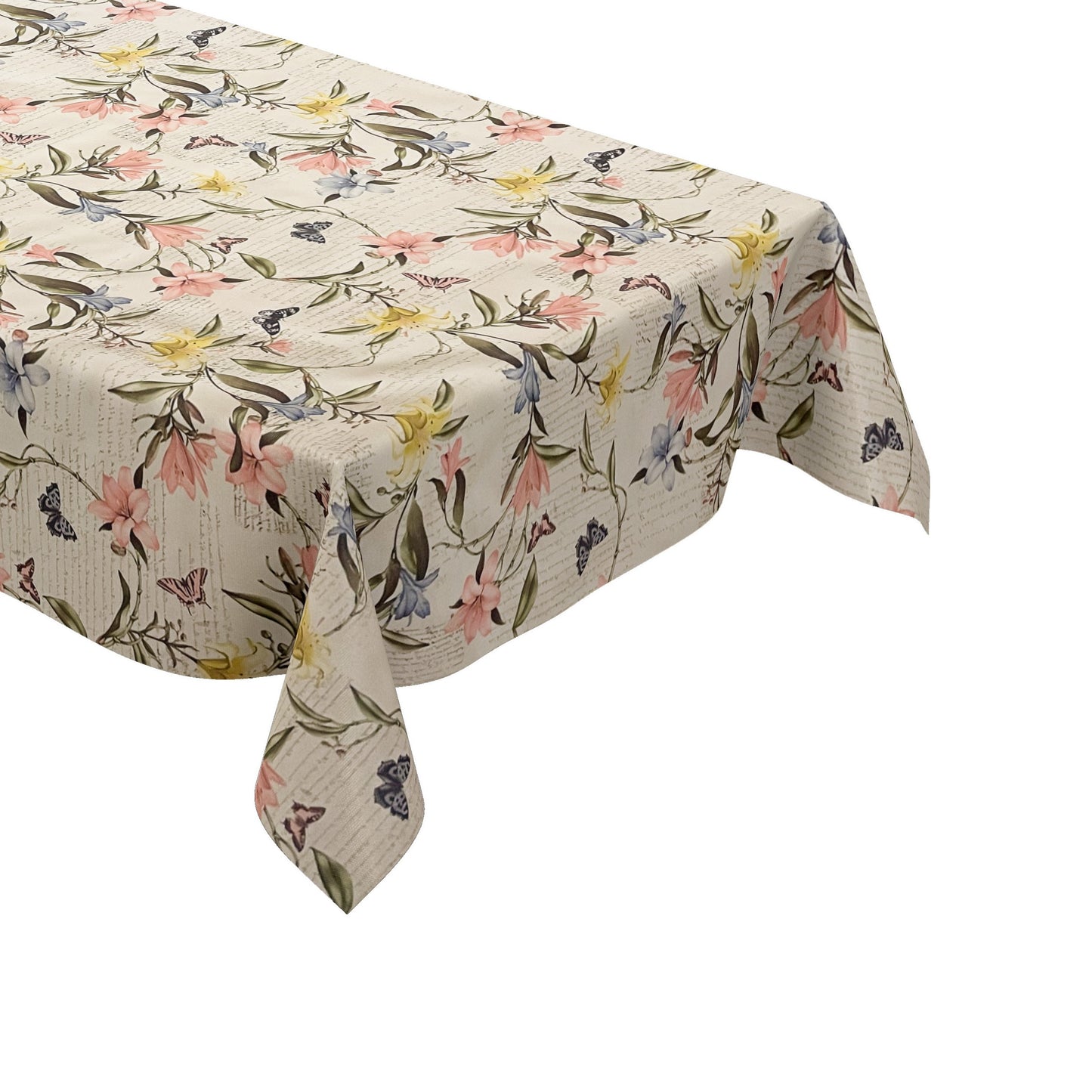 Wachstuch Tischdecke lilien beige
