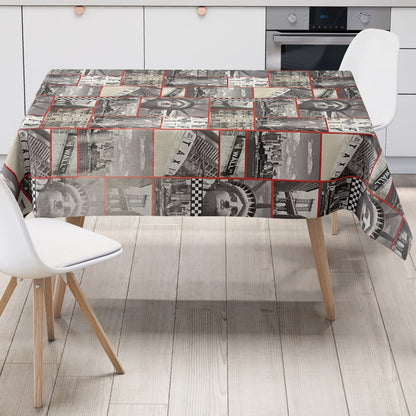 pvc tischdecke new york amerika grau