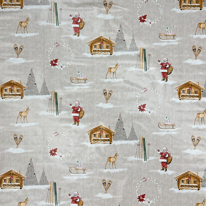 Nappe en toile cirée KEVKUS Noël 06272-02 Cabane de ski de Laponie Père Noël carrée ronde ovale