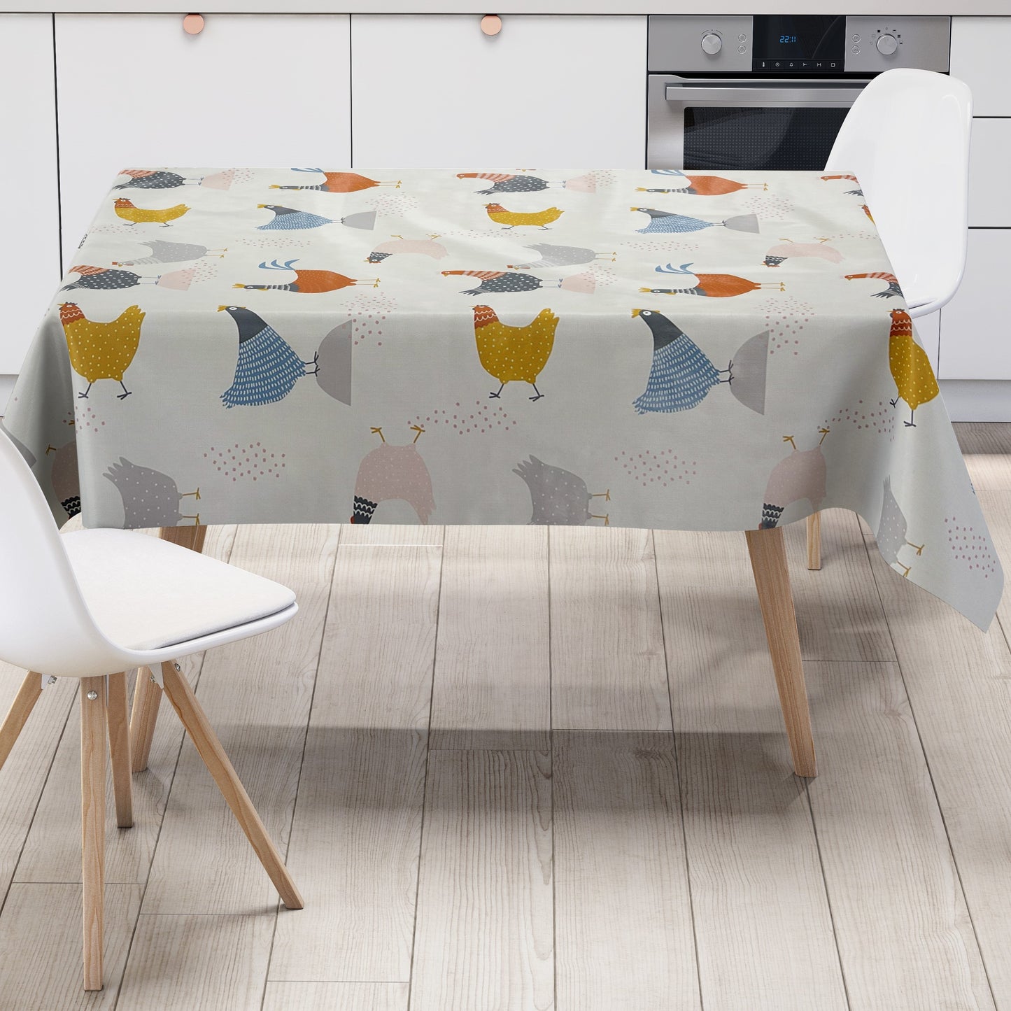 Wachstuchtischdecke Hühner