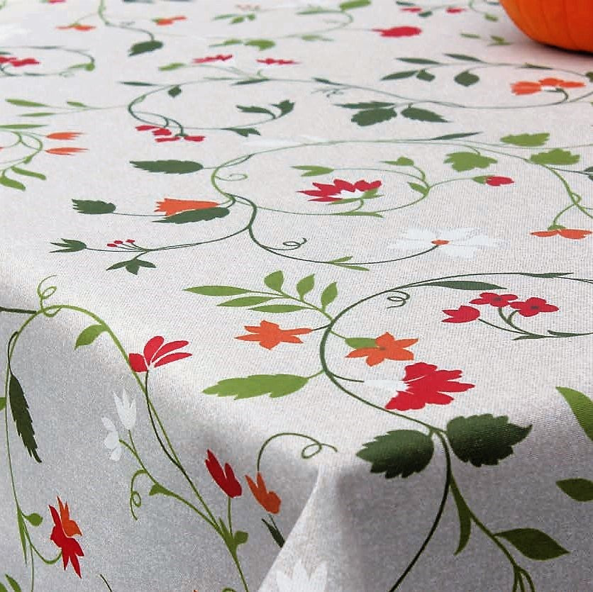 Jacquard Tischdecke Blumen Blüten Ranken eckig rund oval