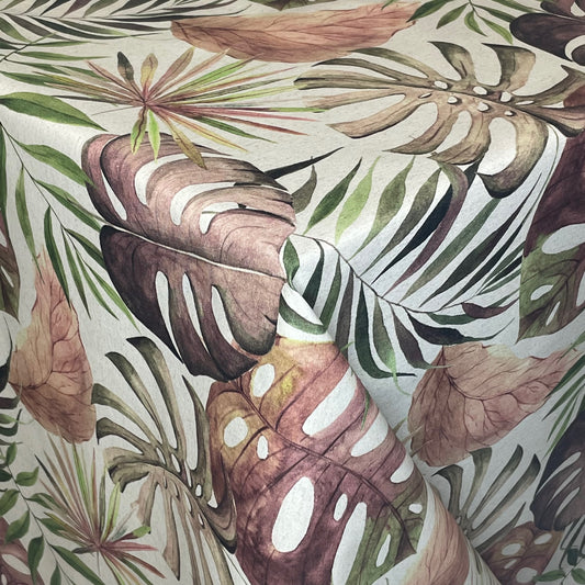 textile Tischdecke eckig rund oval jacquard monstera dschungel plamen eckig rund oval kevkus