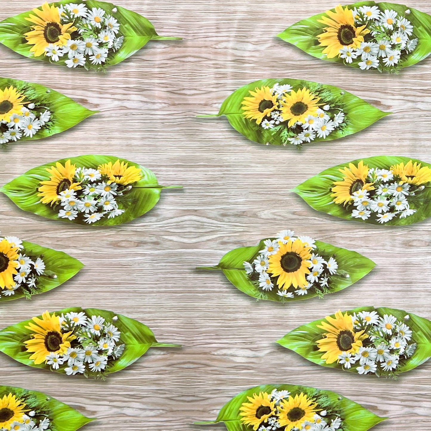 Oilcloth tablecloth AN10 sunflowers daisies wood square round oval