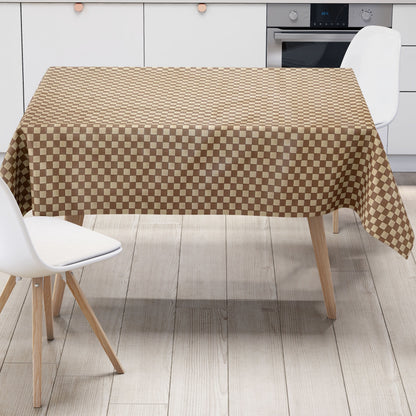 abwaschbare Wachstuch Tischdecke karo kariert beige braun kaufen
