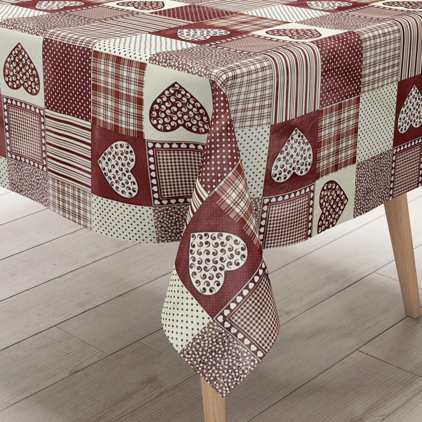 abwaschbare Wachstuch Tischdecke, Wachstuch, PVC, kaufen, Herzen , Landhaus, eckig, rund oval