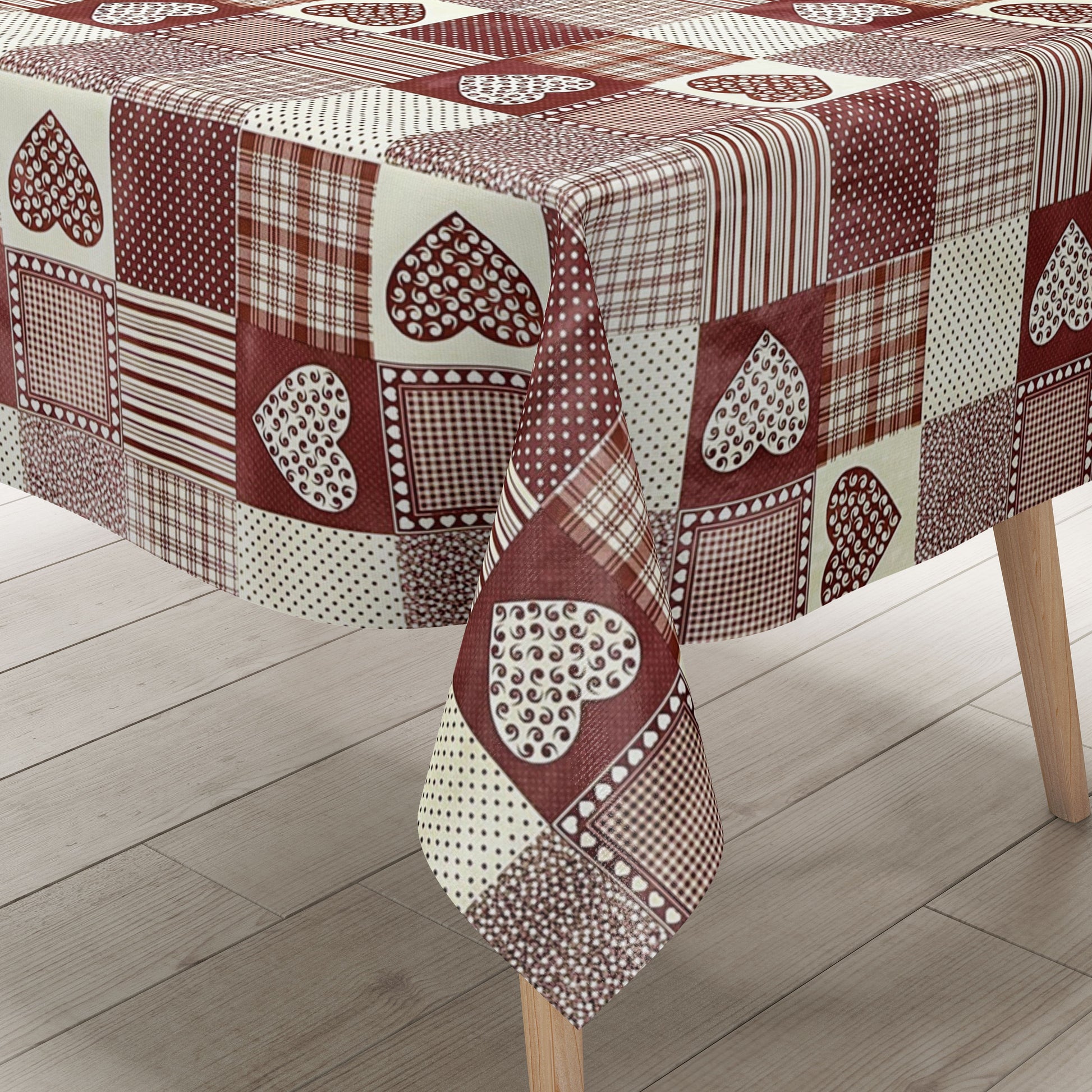 abwaschbare Wachstuch Tischdecke, Wachstuch, PVC, kaufen, Herzen , Landhaus, eckig, rund oval