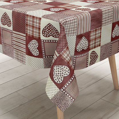abwaschbare Wachstuch Tischdecke, Wachstuch, PVC, kaufen, Herzen , Landhaus, eckig, rund oval
