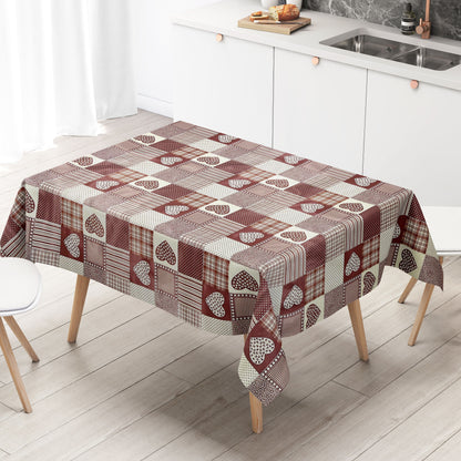 abwaschbare Wachstuch Tischdecke, Wachstuch, PVC, kaufen, Herzen , Landhaus, eckig, rund oval
