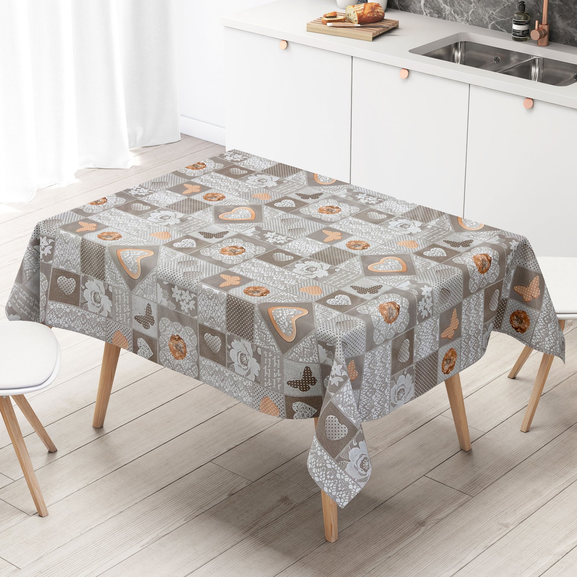 abwaschbare Wachstuchtischdecke kevkus wachstuchshop24 Holz Strick Scjmetterlinge Herzen eckig rund oval kaufen