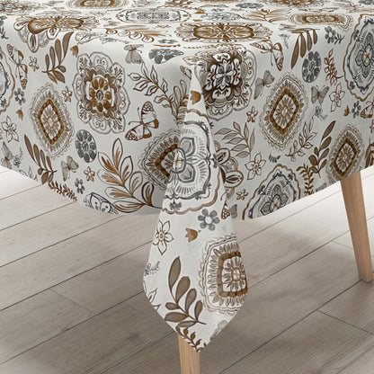 Wachstuch Tischdecke Zwiebelmuster braun