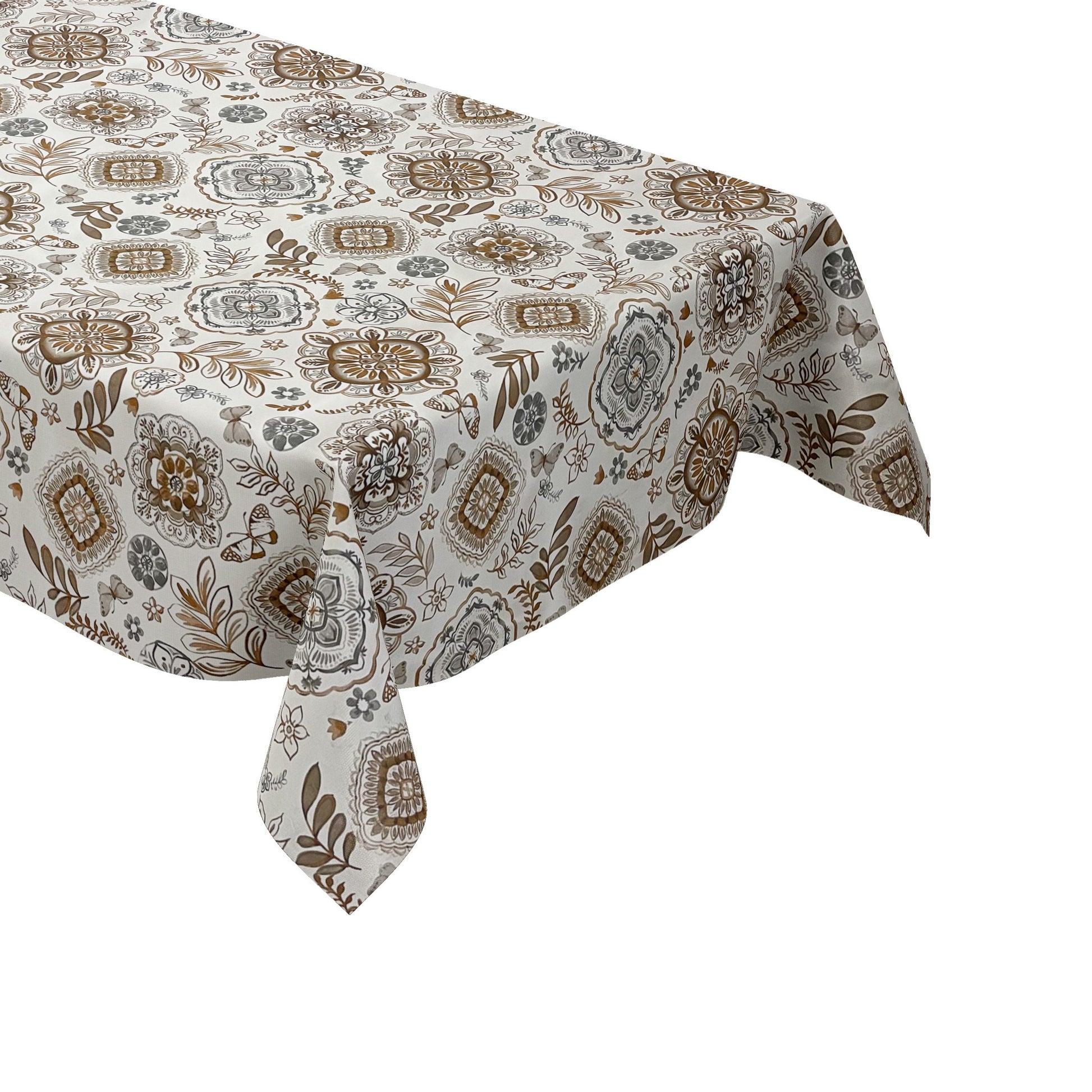 Wachstuch Tischdecke Zwiebelmuster braun