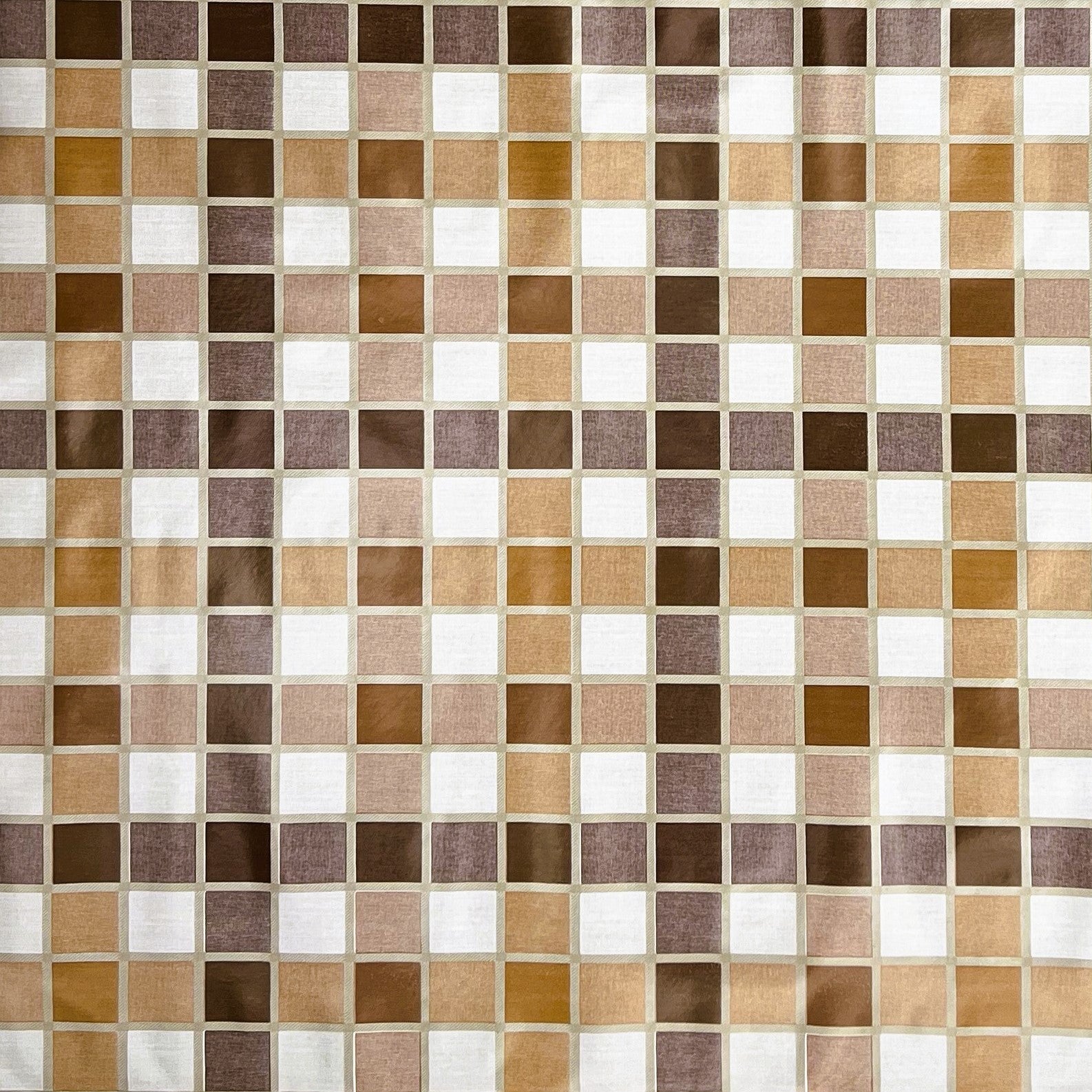 abwaschbare Tischdecke, Wachstuchtischdecke, Wachstuch, eckig rund oval Fliesen Mosaik braun beige