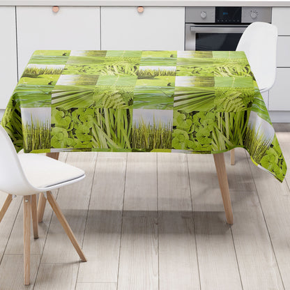 abwaschbare Wachstuch Tischdecke eckig rund oval Gras Wiese Farne Blätter Dschungel eckig rund oval kaufen