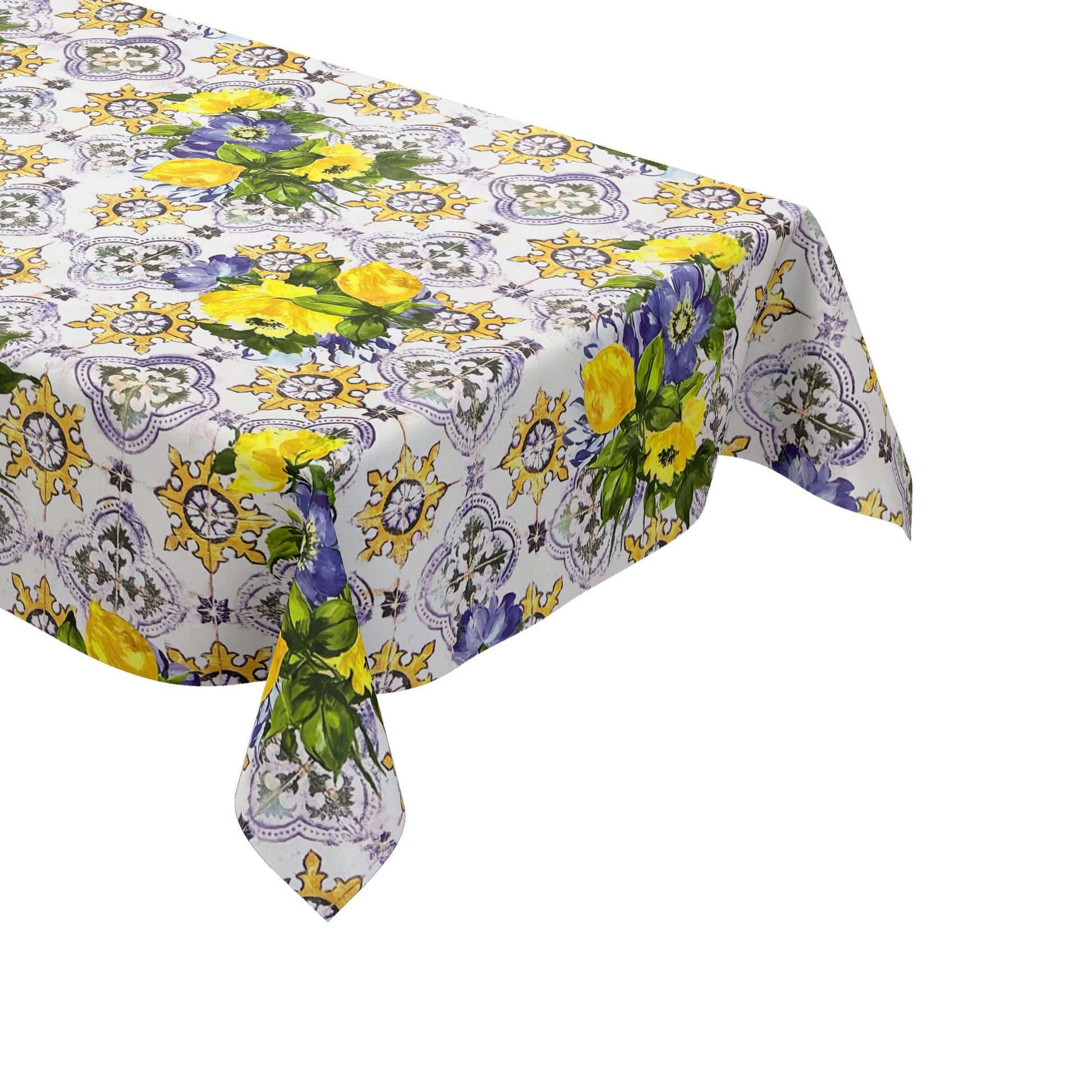 abwaschbare Wachstuchtischdecke kevkus wachstuchshop24 Lavendel Mosaik Fliesen bunte Blumen eckig rund oval kaufen