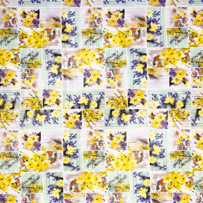 abwaschbare Wachstuch Tischdecke eckig rund oval wachstuchshop24 kaufen Frühjahr Ostern Narzissen Blumen