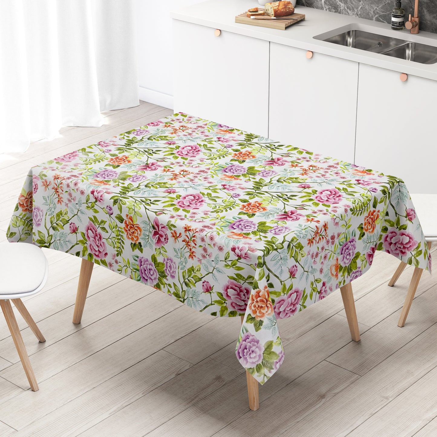 Wachstuch Tischdecke bunte Blumen