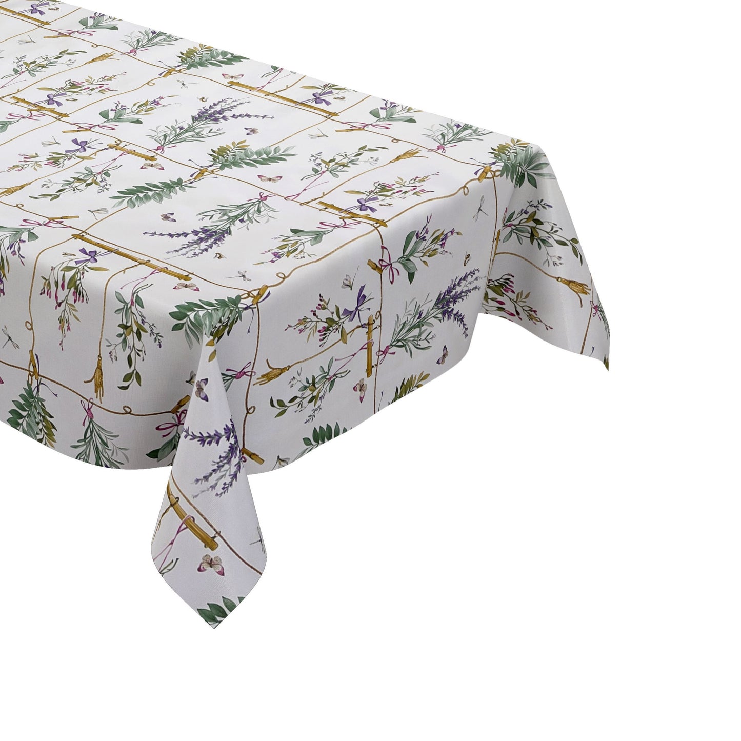 abwaschbare Wachstuchtischdecke eckig rund oval kaufen Lavendel Schmetterling