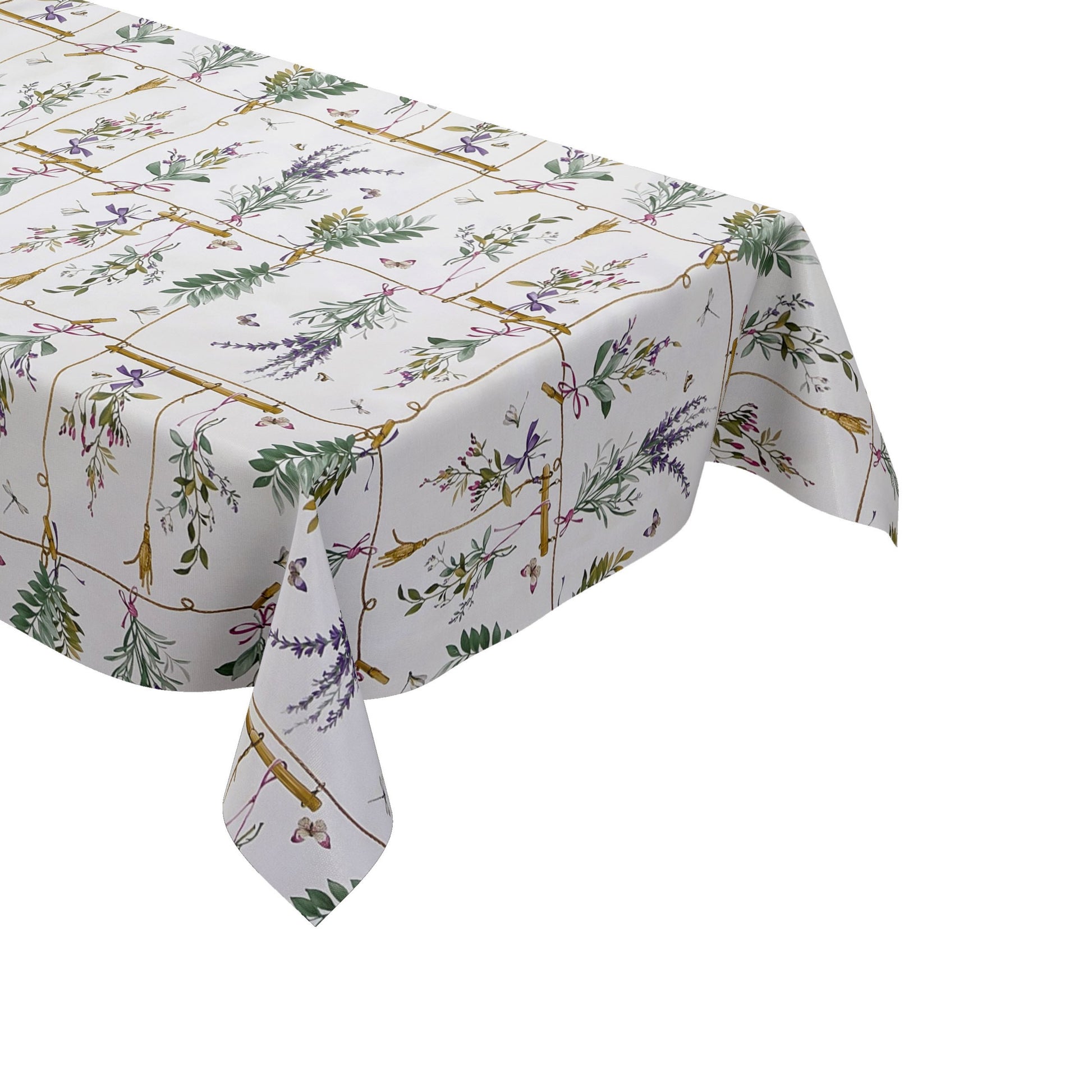 abwaschbare Wachstuchtischdecke eckig rund oval kaufen Lavendel Schmetterling