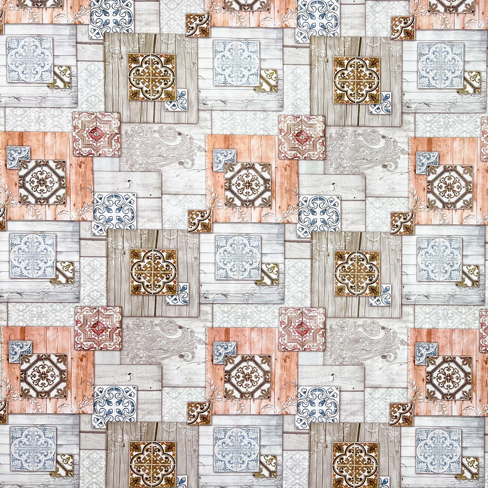 abwaschbare Wachstuchtischdecke kevkus wachstuchshop24 Holz Mosaik Fliese eckig rund oval kaufen