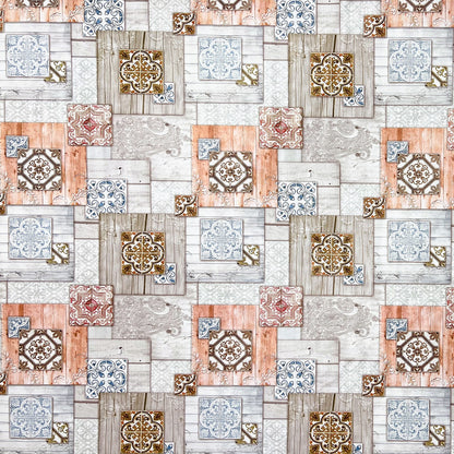 abwaschbare Wachstuchtischdecke kevkus wachstuchshop24 Holz Mosaik Fliese eckig rund oval kaufen