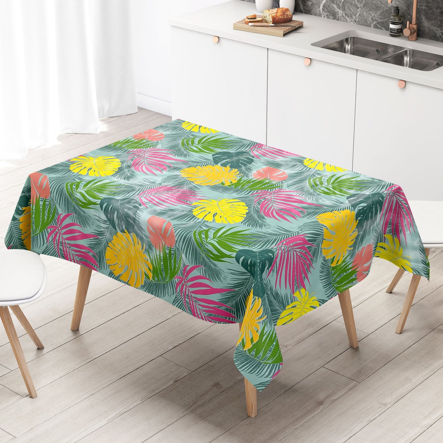 Wachstuch Tischdecke B5008-01 Dschungel Monstera Palmen eckig rund oval