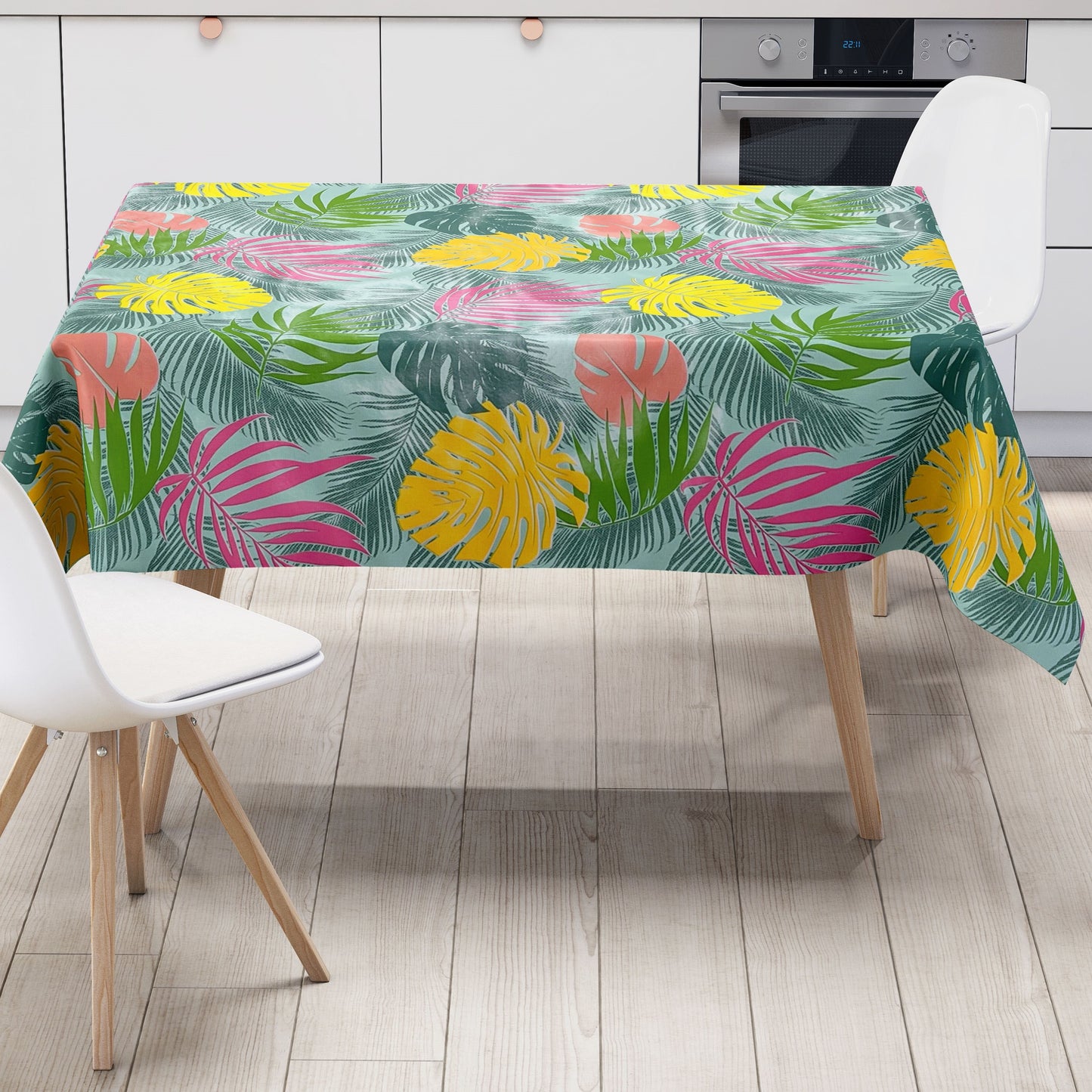 Wachstuch Tischdecke B5008-01 Dschungel Monstera Palmen eckig rund oval