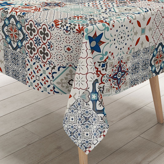 abwaschbare Wachstuch Tischdecke eckig rund oval kaufen Fliesen Mosaik wachstuchshop24