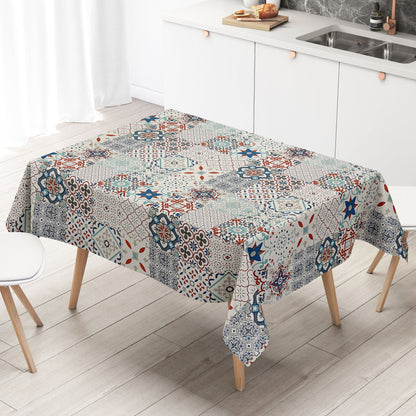 abwaschbare Wachstuch Tischdecke eckig rund oval kaufen Fliesen Mosaik wachstuchshop24