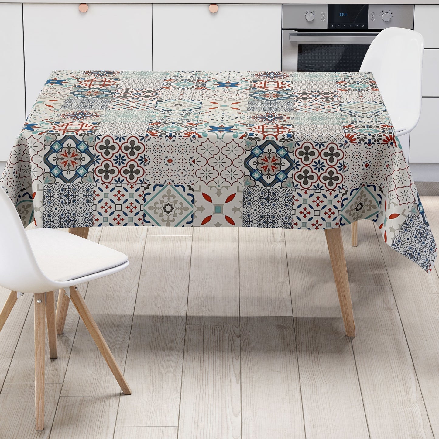 abwaschbare Wachstuch Tischdecke eckig rund oval kaufen Fliesen Mosaik wachstuchshop24