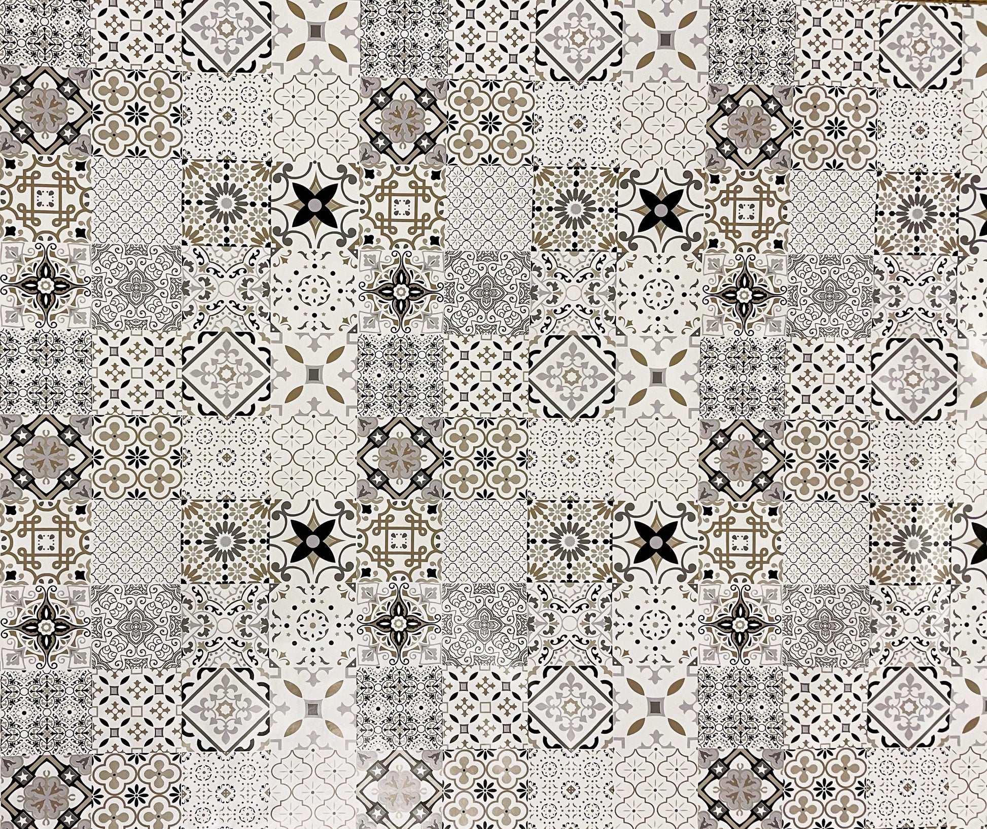 Wachstuch Tischdecke Mosaik Fliesen beige braun kevkus wachstuchshop
