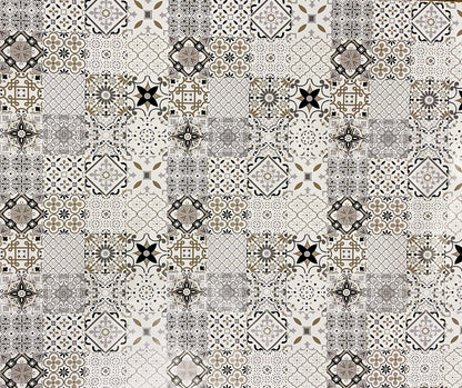 Wachstuch Tischdecke Mosaik Fliesen beige braun kevkus wachstuchshop