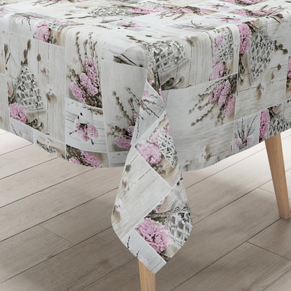 Wachstuch Tischdecke Blumen eckig rund oval Holz