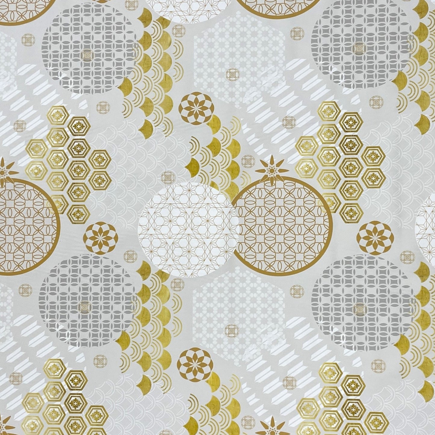 Oilcloth tablecloth embossed Christmas B5023-01 snowflake gold gray silver square round oval