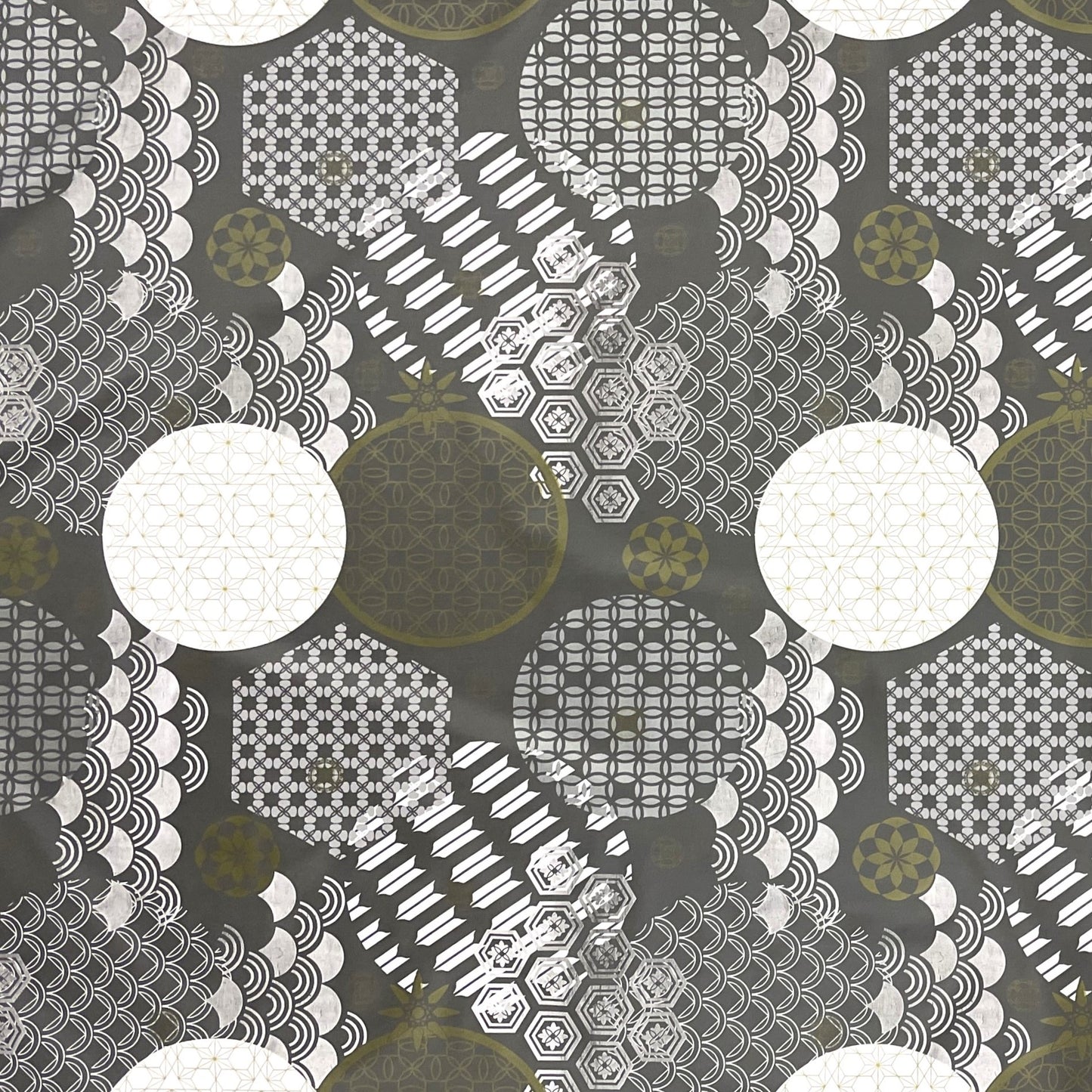 Oilcloth tablecloth embossed Christmas B5023-02 snowflake gold gray anthracite square round oval