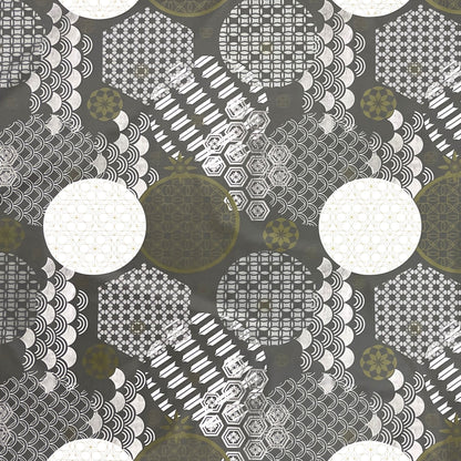 Oilcloth tablecloth embossed Christmas B5023-02 snowflake gold gray anthracite square round oval
