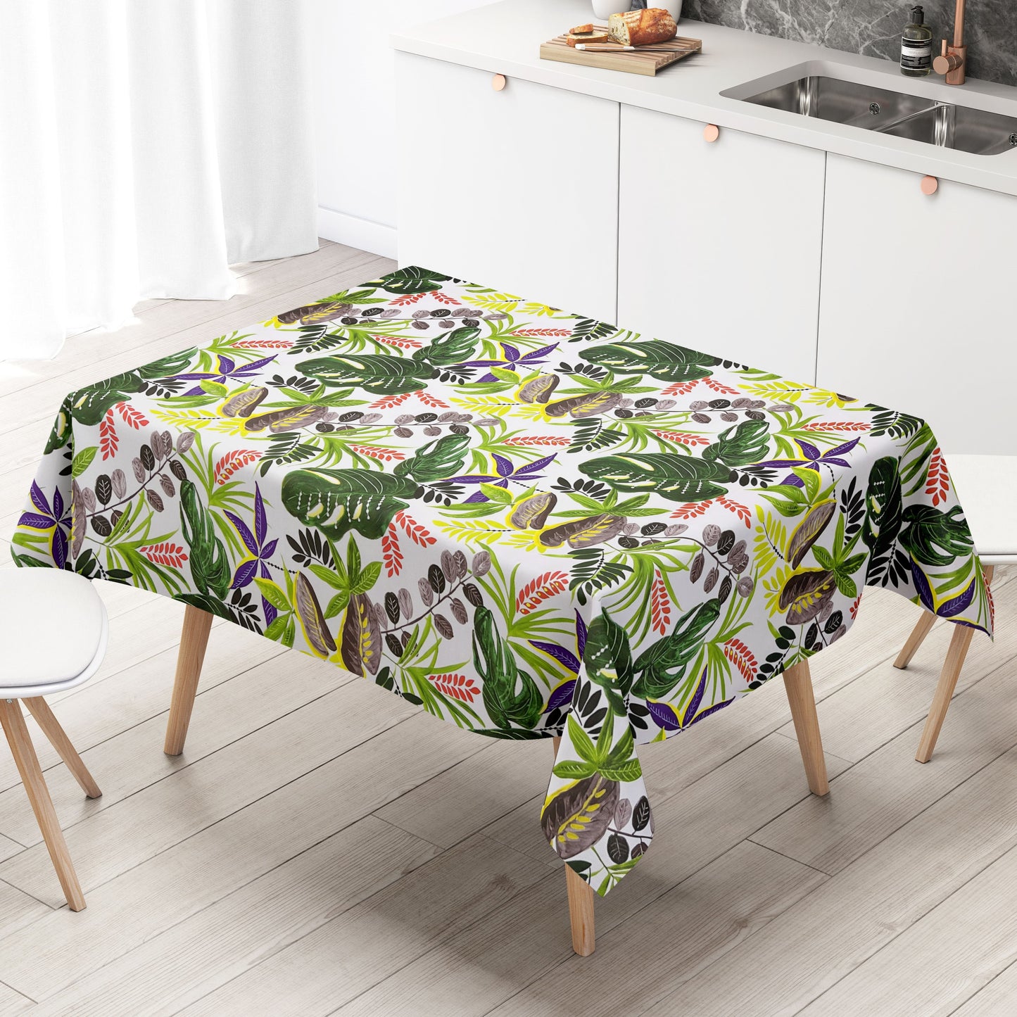 Wachstuch Tischdecke B5028-01 Dschungel Monstera Palmen eckig rund oval