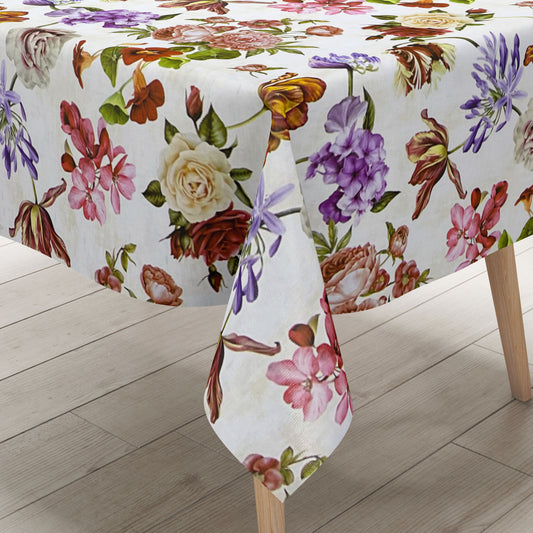 abwaschbare Wachstuch Tischdecke eckig rund oval kaufen kevkus rosen blumen blüten wiese 