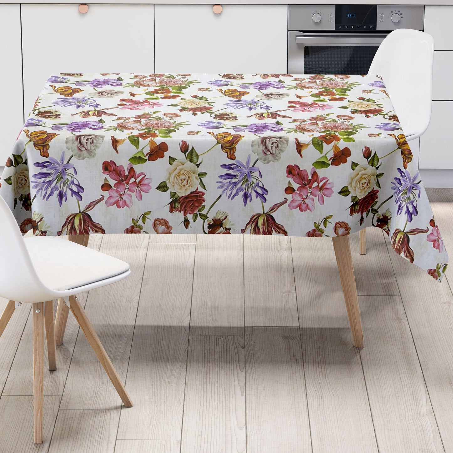 abwaschbare Wachstuch Tischdecke eckig rund oval kaufen kevkus rosen blumen blüten wiese 