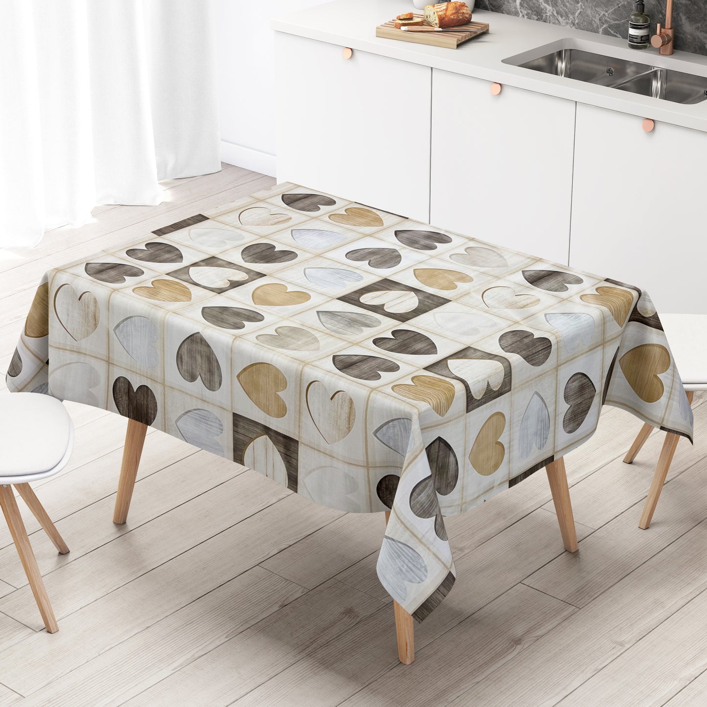 abwaschbare Wachstuchtischdecke Holzmotiv eckig rund oval kevkus wachstuchshop24pro.com