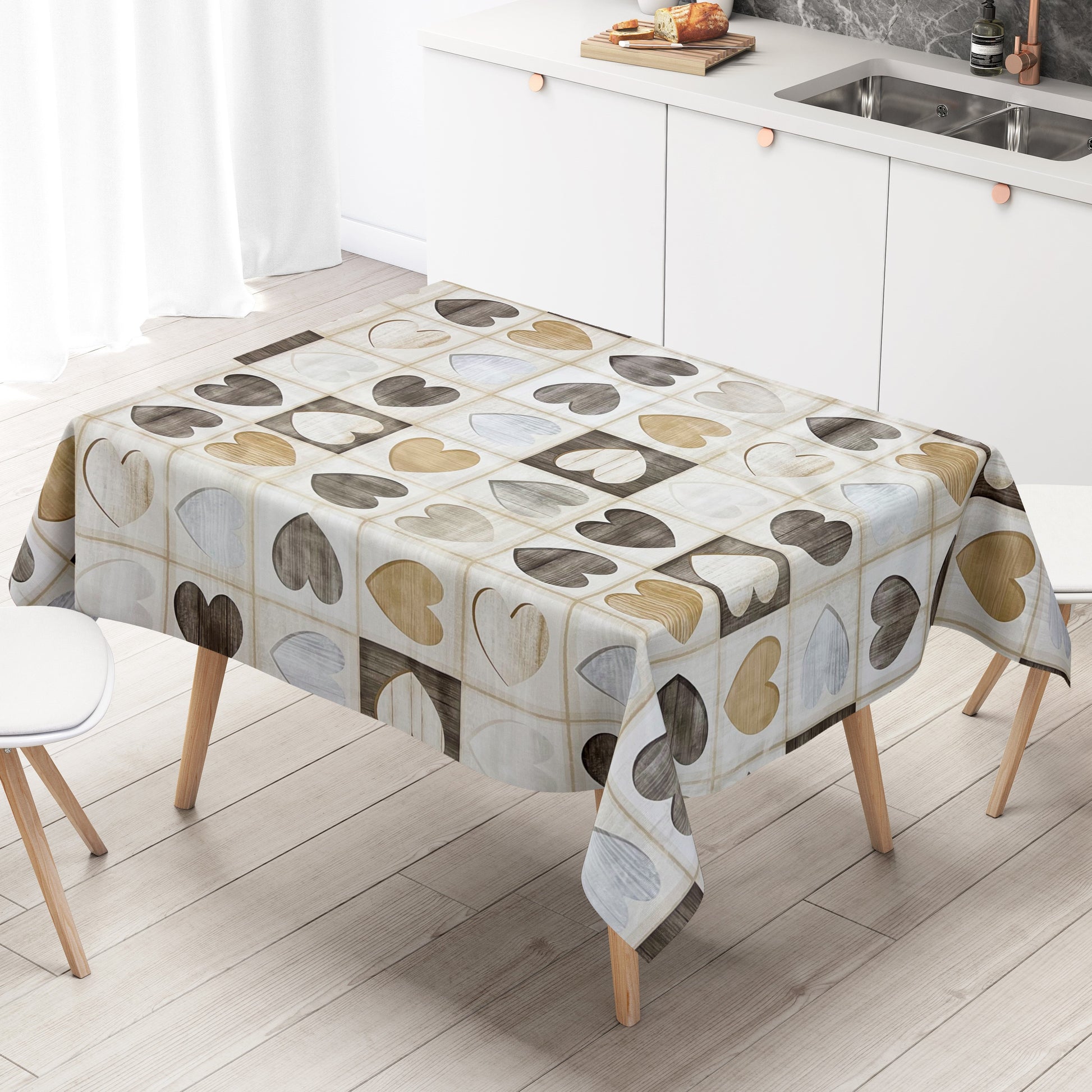 abwaschbare Wachstuchtischdecke Holzmotiv eckig rund oval kevkus wachstuchshop24pro.com