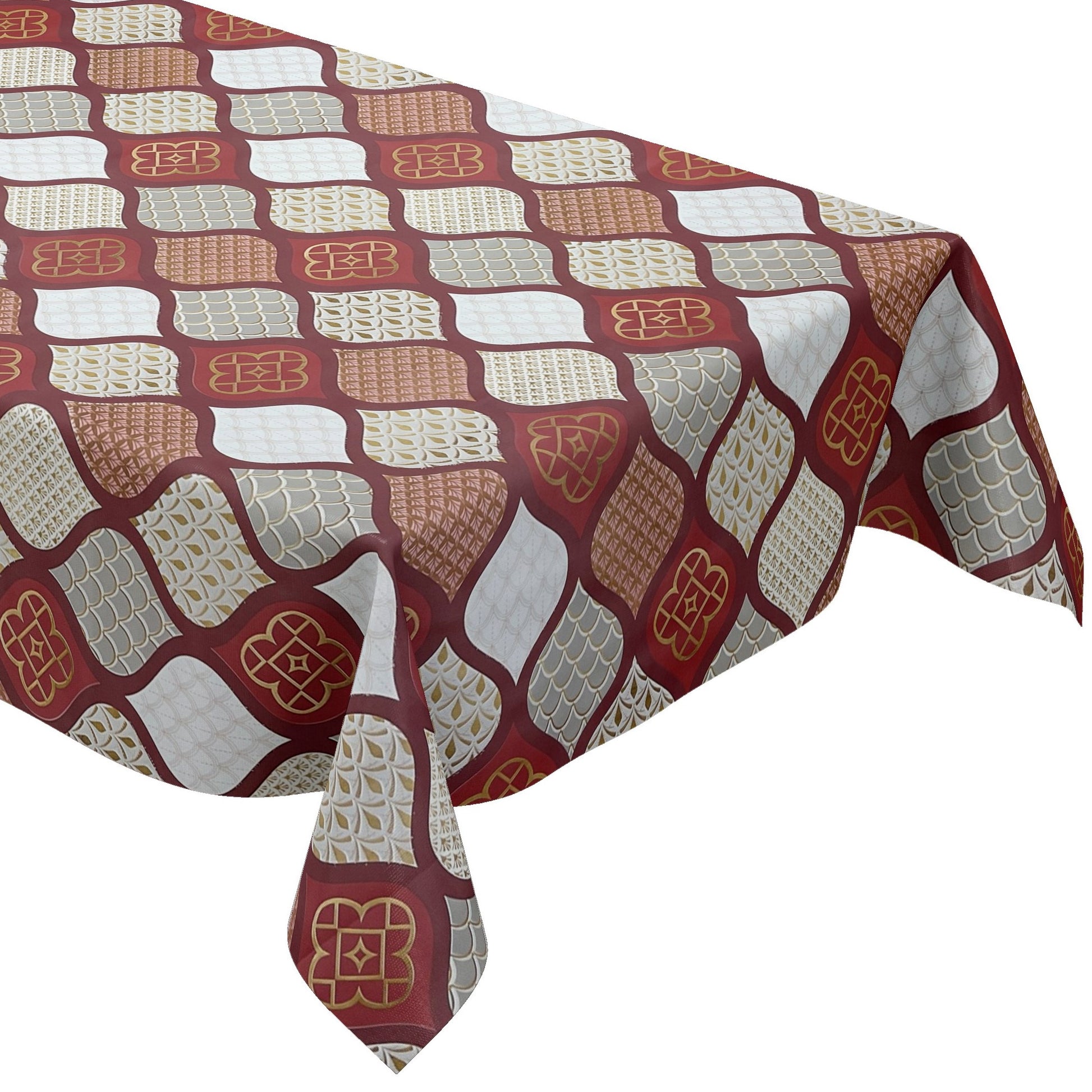 Wachstuchtischdecke PVC Tischdecke Wachstuch wachstuchshop24 Weihnachten rot gold eckig rund oval kaufen