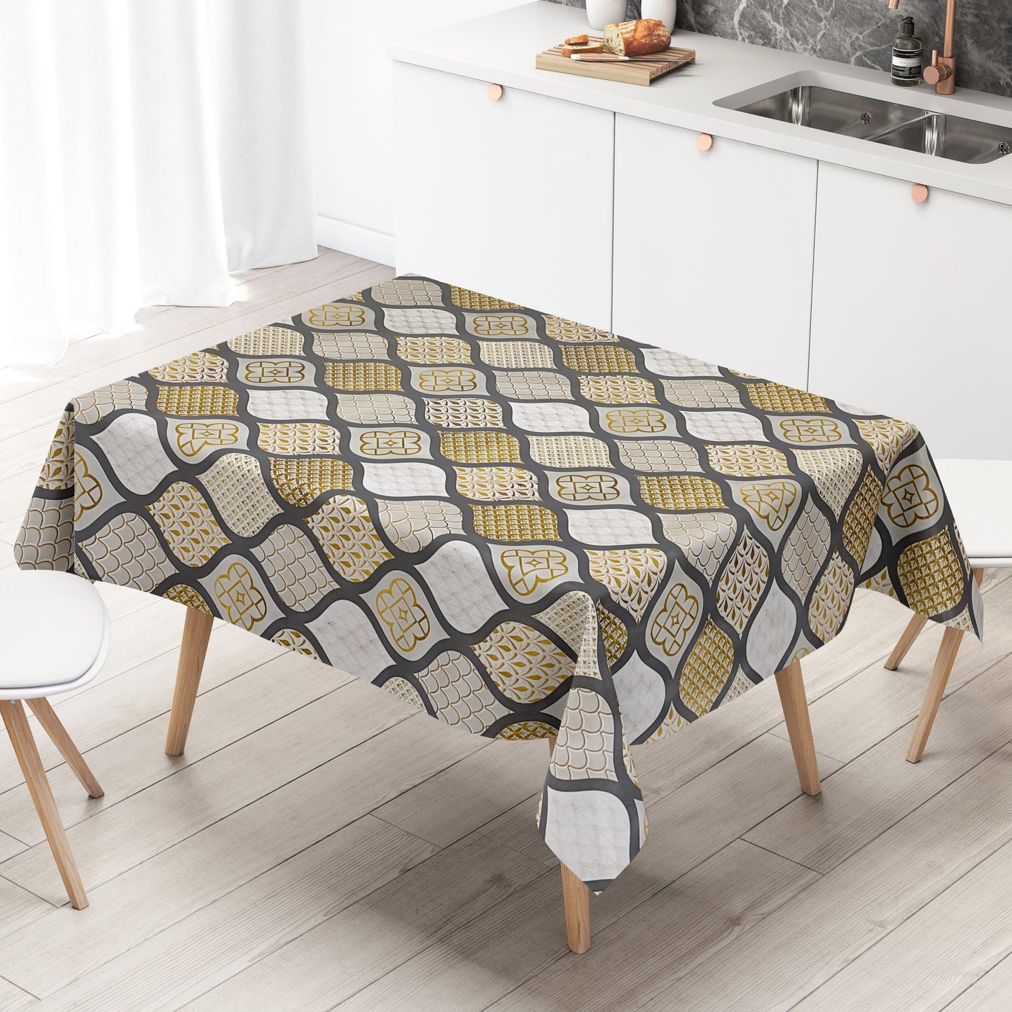 PVC Tischdecke eckig rund oval weihnachten gold grau Wachstuch kaufen